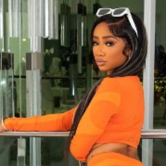 So Real GSUWOO GFS Long Sleeve Orange Ribbed Crop Top size Large - Picture 4 of 11